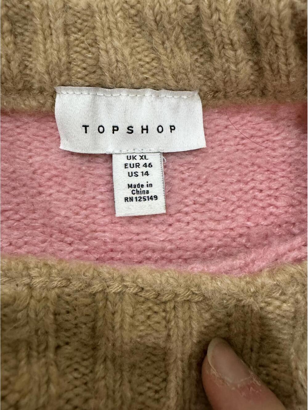 Topshop Supersoft Fuzzy Brushed Striped Sweater Oversized Cozy Knit Size 14 XL - Picture 6 of 9